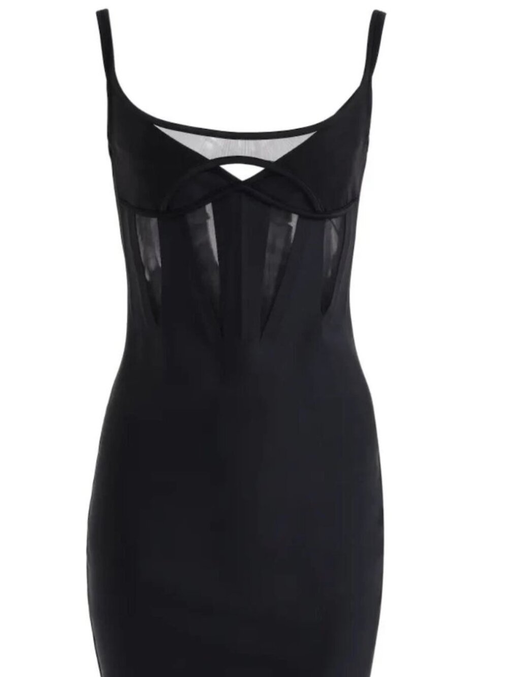 H&M x Mugler Corset-Style Mini Dress Black XXL